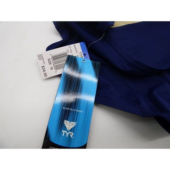 TYR DURAFAST ELITE® WOMEN'S Plus Size HIGH-WAIST SWIM BOTTOM – Blueberry, 18 - Picture 6 of 8